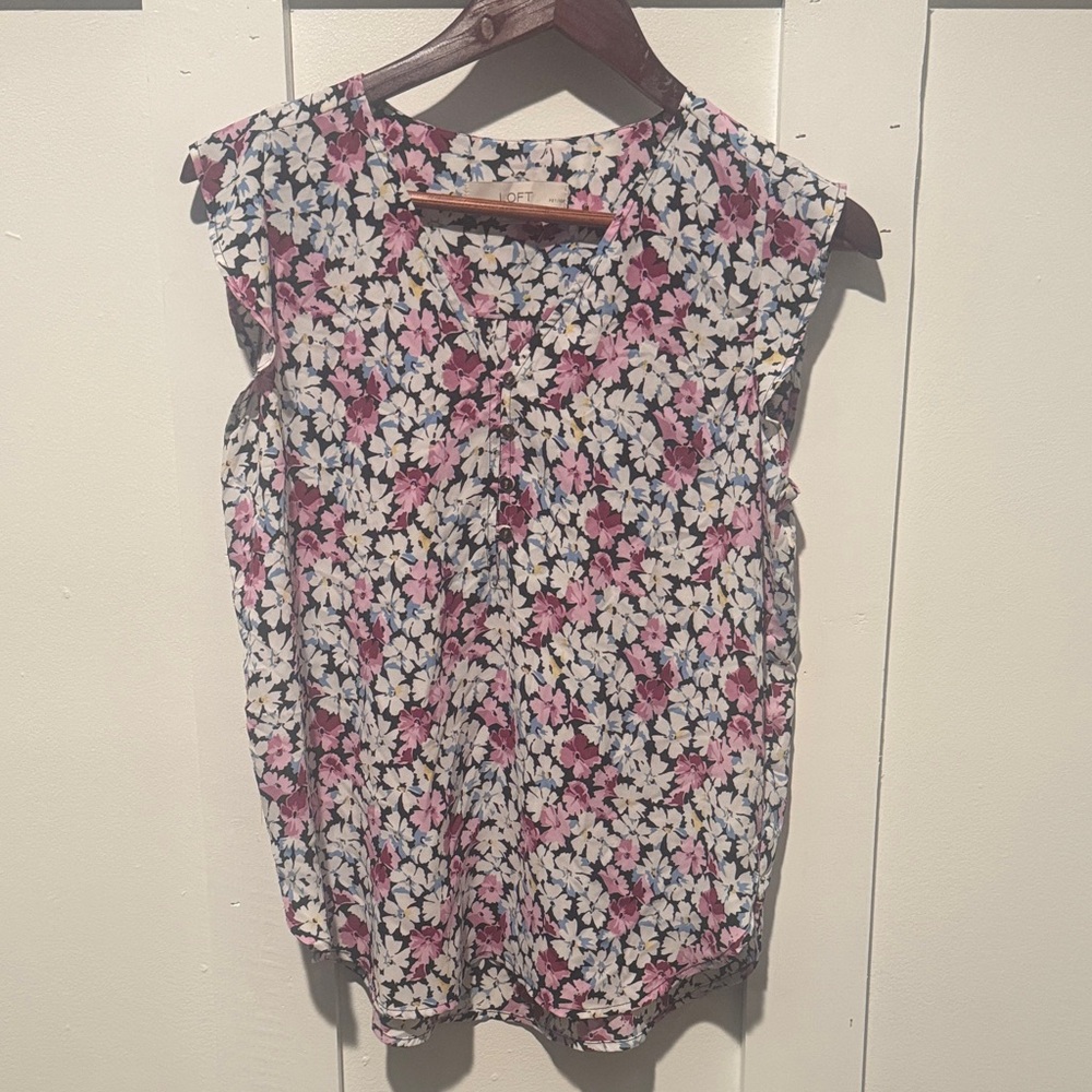 LOFT Multicolor Floral Blouse